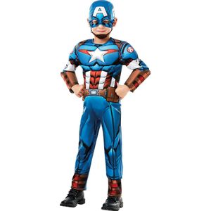 Rubie's kostuum Marvel - Captain America jongens blauw 104 cm (maat: S)