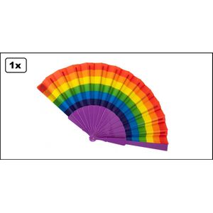 Waaier regenboog kleuren - carnaval thema feest gay pride party festival kleuren