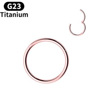 Titanium Piercing ring Rose gold- 8mm - Dikte 1.2mm piercing helix - piercing oor - ring piercing- Anti allergie piercing - Ringetje geschikt voor Helix, Tragus, Septum, Lip, Neus & wenkbrauw piercing-