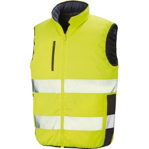 R332X - Reversible soft padded safety gilet Fluorescent Yellow / Navy 2XL