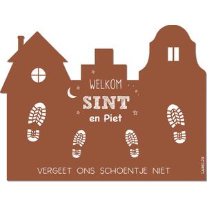 Label2X - Sinterklaas schoenzetmat - Niet buigzaam - Sketch XL - Roest - 1 schoentje - Sinterklaas decoratie - Sinterklaas versiering