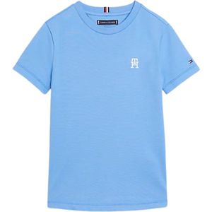 Tommy Hilfiger PIQUE MONOGRAM TEE S/S Jongens T-shirt - Blue - Maat 12