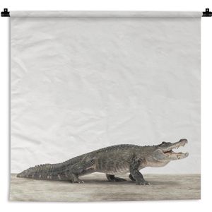 Wandkleed Animalprintshop - Krokodil dierenprint kinderkamer Wandkleed katoen 150x150 cm - Wandtapijt met foto