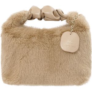 Bijoutheek Tas Fluffy Fake Fur Camel