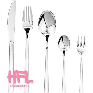 HFL Goods 12 Persoons Bestekset - 72 Delig - RVS - Zilverkleurig - Inclusief Koffer