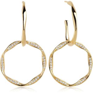Sif Jakobs SJ-E1080-CZ-YG Oorbellen Cetara Due zilver goudkleurig 30 mm