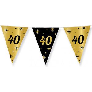 Leeftijd verjaardag feest vlaggetjes 40 jaar geworden zwart/goud 10 meter