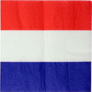 40x Nederland thema servetten 33 x 33 cm - Holland - Landen thema tafeldecoratie versieringen - Papieren servetjes