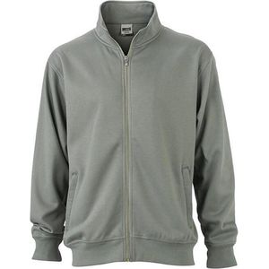 James and Nicholson Unisex Workwear Sweat Jacket (Donkergrijs)