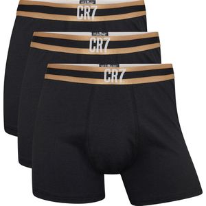 CR7 Heren Boxershorts Effen Zwart Gold 3-Pack - Maat XXL