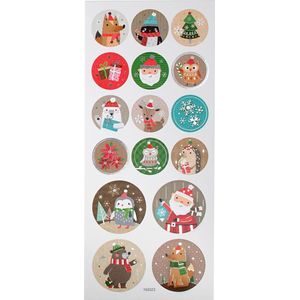 Stickers, kerstmis, 10x23 cm, 1 vel