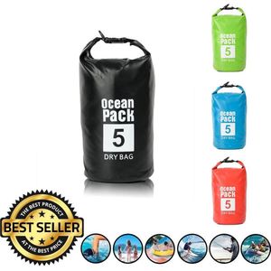 Decopatent® Waterdichte Tas - Dry bag - 5L - Ocean Pack - Dry Sack - Survival Outdoor Rugzak - Drybags - Boottas - Zeiltas - Zwart