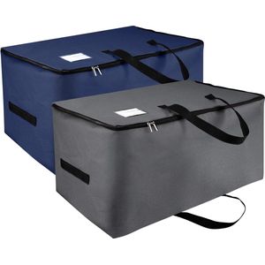 Inovra ® 2 stuks grote opbergtassen voor beddengoed, opvouwbare onderbedcommodes met handgrepen, Oxford robuuste stoffen verhuistas voor dekbedden, kleding, 70 x 42 x 35 cm, 100 l