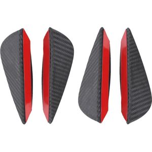 4 stuks universele auto spoilerstrips ABS-koolstofvezel scheidingsvliezen auto bumperlippen