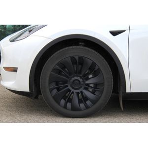 Wieldoppen Geschikt voor Tesla Model Y Zwarte Performance Turbine wielkappen wieldoppen set - Sportieve upgrade voor 19 inch Gemini velgen - Auto Exterieur Accessoires Nederland en België