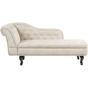 NIMES - Chaise longue - Lichtbeige - Linkerzijde - Fluweel