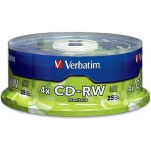 Verbatim CD-RW 80MIN 700MB 2X-4X Branded 25pk Spindle 25 stuk(s)