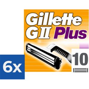 Gillette GII Plus Wegwerpscheermesjes Mannen - 10 stuks - Voordeelverpakking 6 stuks