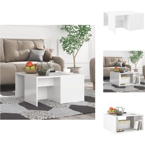 vidaXL Salontafelset - Hoogglans wit - 66 x 66 x 33 cm - 4 stuks - Tafel