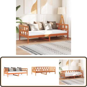 vidaXL Slaapbank zonder matras 90x200 cm massief grenenhout wasbruin