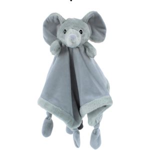 Petit Villain Krel knuffeldoek - olifant - lekker zacht - kraam cadeau - grijs