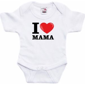 Wit I love Mama rompertje baby - Babykleding 56