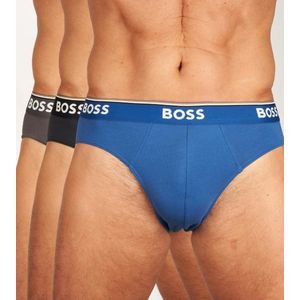 HUGO BOSS Power briefs (3-pack) - heren slips - blauw - navy - grijs - Maat: M