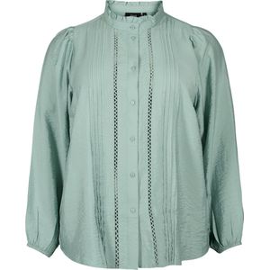 ZIZZI CAKAM, L/S, SHIRT Dames Blouse - Green - Maat S (42-44)