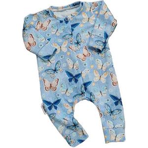 Boxpakje Butterfly Jeans - Vlinders - Blauw - Maat 62/68 - Little Adventure - Rozen - GOTS keurmerk - Duurzaam katoen - Dutch made - Handgemaakt