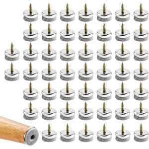 Viltglijders schroeven 22 mm viltdoppen voor stoelen - 50 stuks (grijs)