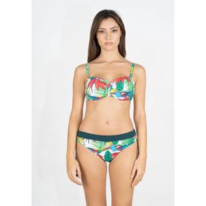 Bikini Set 2-delig- Voorgevormde Beugel Bikini- Dames Badmode&Bikini- Sexy Design Bikini- Badpak Zwempak FW6011- Wit groen-rood Bleomprint- Maat 42