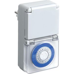 Mechanische timer stopcontact - Timer MMZ 44 - dag-timer IP44 - verhoogde aanraakbeveiliging - wit