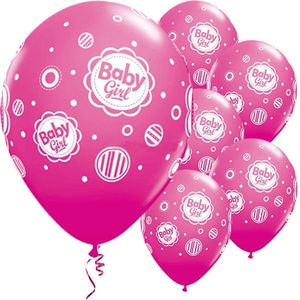 Qualatex - Ballonnen Baby Shower Baby Girl Zegel Roze