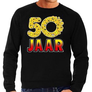 Funny emoticon sweater 50 Jaar zwart voor heren - Fun / cadeau trui voor 50e verjaardag / Abraham S