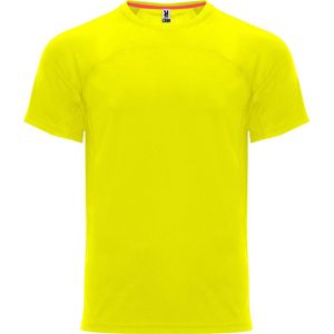 Fluorescent Geel sportshirt unisex 'Monaco' merk Roly maat S