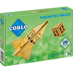 Coblo Goud 20 stuks - Magnetisch speelgoed - Montessori speelgoed - Magnetische Bouwstenen - Magnetische tegels - STEM speelgoed - Cadeau kind - Speelgoed 3 jaar t/m 12 jaar - Magnetisch speelgoed bouwblokken