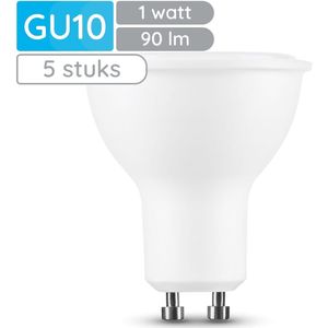 Modee GU10 LED Lamp 1W - 90lm - 2700K - Warm Wit - LED Spot - Vervangt 10W Halogeen Gloeilamp - 5 stuks