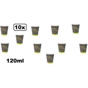 10x Koffie beker espresso karton Coffee to Go - Koffie thee chocomel soep drank water beker karton