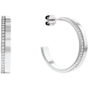 Calvin Klein CJ35000163 Dames Oorbellen - Oorringen - Sieraad - Staal - Zilverkleurig - 4 mm breed - 2.5 cm lang