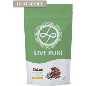 Live Puri Cacao Licht Gezoet Eiwitpoeder - Heerlijke chocolade eiwitshake - Pure chocolade smaak - Ook geschikt voor bakken - Maak zelf een gezonde proteine warme chocolademelk