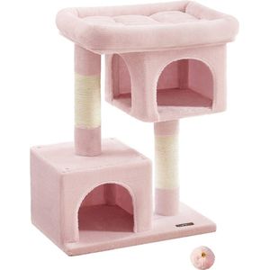 Rootz Krabpaal Krabpaal - Kitty Condo - Kattentoren - Spaanplaat Pluche Sisal - Voorkomt kantelen - Eenvoudige montage - 60 cm x 40 cm x 84 cm