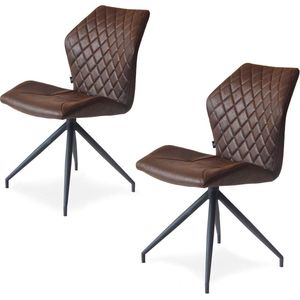 Eetkamerstoelen lederlook set van 2 Rocky