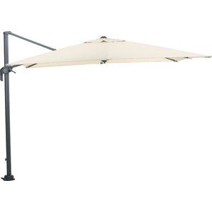 Garden Impressions Hawaii Mono parasol - 2,7x2,7m - ecru doek - inclusief 90 kg parasolvoet en parasolhoes