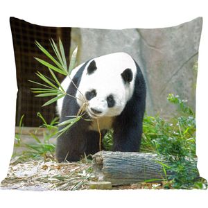 Sierkussen - Panda Boomstam Grot - Groen - 40 Cm X 40 Cm