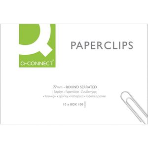 Q-CONNECT papierklemmen, 77 mm, doos van 100 stuks