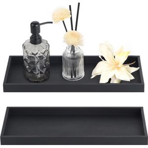 Goodivery ® Elegante Set van 2 Zwarte Siliconen Decoratieve Rechthoekige Dienbladen voor Badkamer