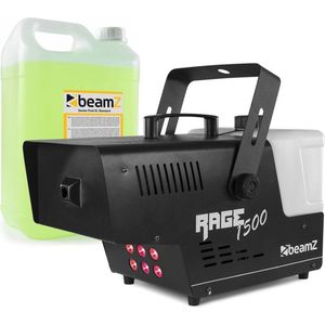 Rookmachine - BeamZ RAGE1500LED met draadloze bediening + 5L rookvloeistof