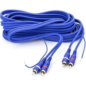 RCA Kabel - Tulp Kabel - Verguld - 2x Tulp - Dubbel Afgeschermd Audio Kabel - 5 meter- inclusief remote kabel - Blauw (CL195-B)