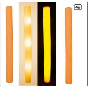 4x LED Foam stick licht oranje - Holland Orange festival thema feest party disco led verlichting fun