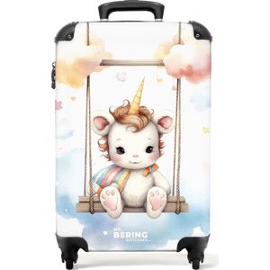 NoBoringSuitcases.com® - Baby koffer eenhoorn - Reiskoffer unicorn groot - 20 kg bagage